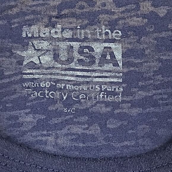 Patriotic Burnout Tee Juniors Small Let Freedom Ring American Red White Blue Top - Picture 4 of 9